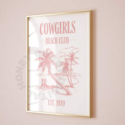 Pink Cowgirls Beach Club Poster