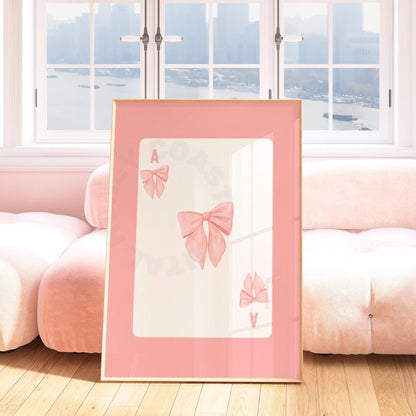 Pink Bow Playing Card Digital Prints