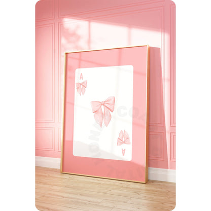 Pink Bow Playing Card Digital Prints