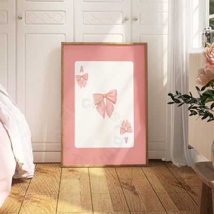 Pink Bow Playing Card Digital Prints