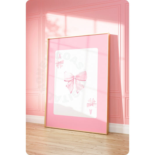 Pink Bow Playing Card Digital Prints