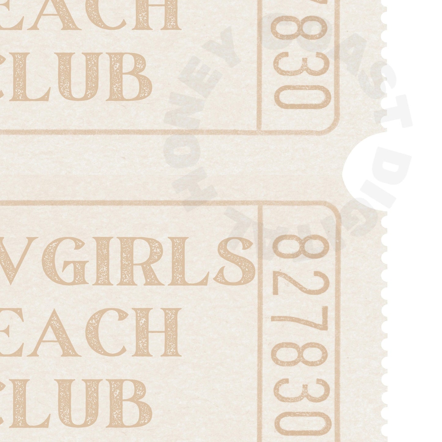 Beige Beach Club Tickets Digital Prints