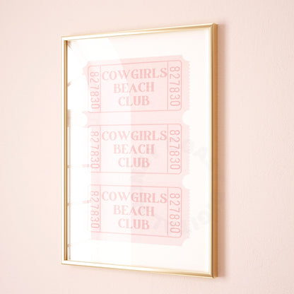 Pink Beach Club Tickets Digital Prints