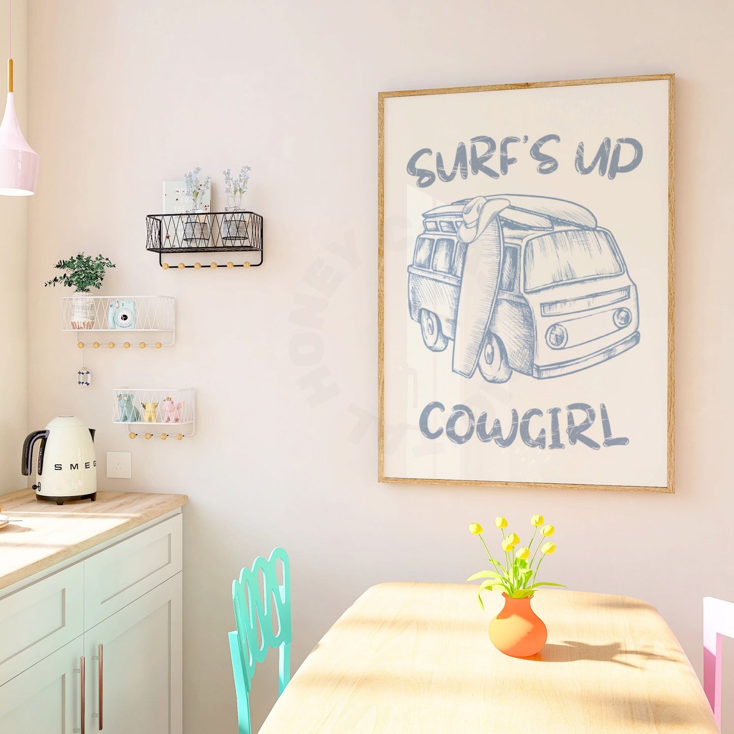 Coastal Blue Surf's Up Cowgirl Digital Prints