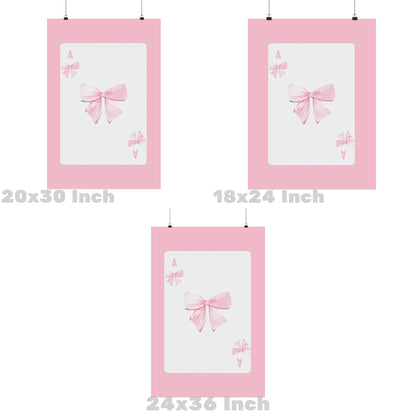 Pink Bow Playing Card Poster