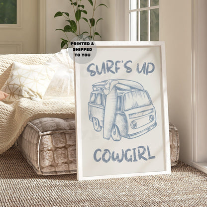 Coastal Blue Surf's Up Cowgirl Poster