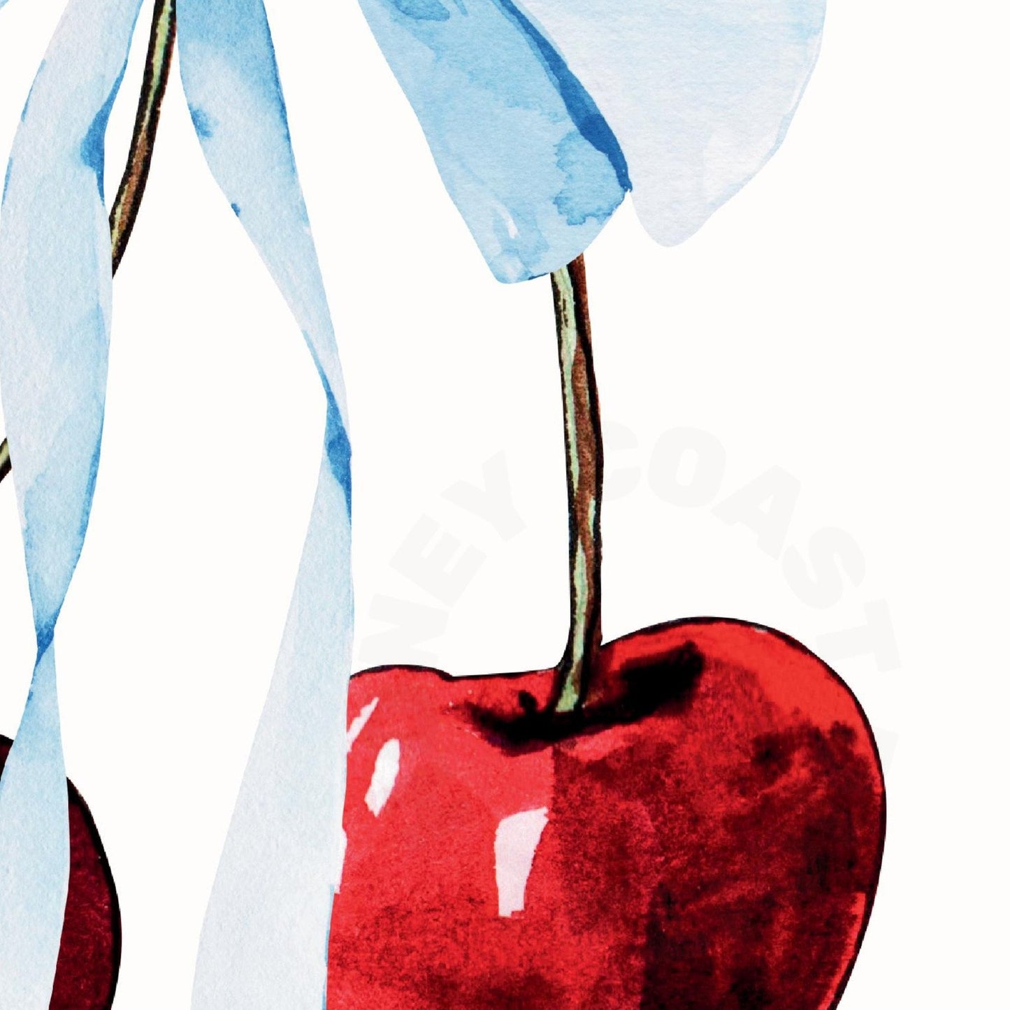 Cherry With Blue Hair Bow Digital Prints