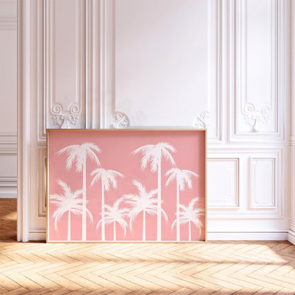 Landscape Pink Palm Trees Digital Prints