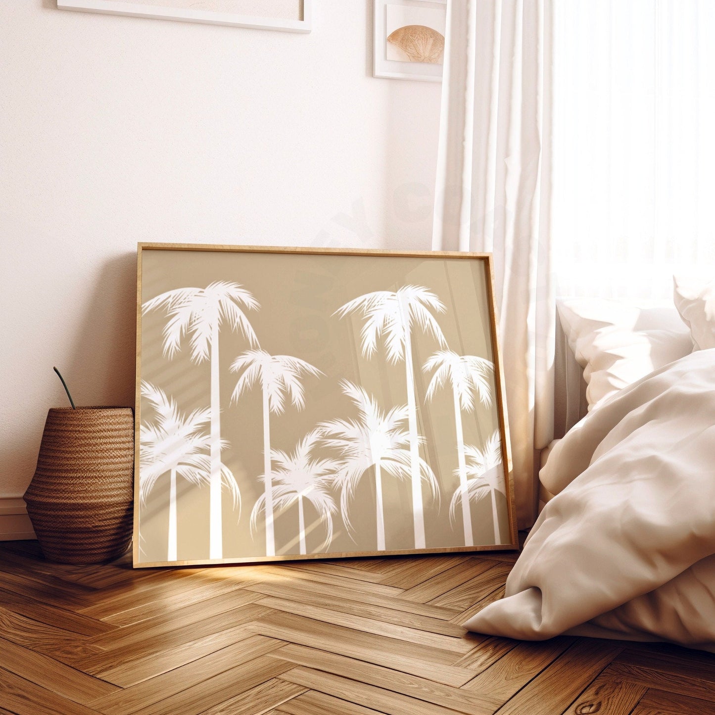 Landscape Beige Palm Trees Digital Prints