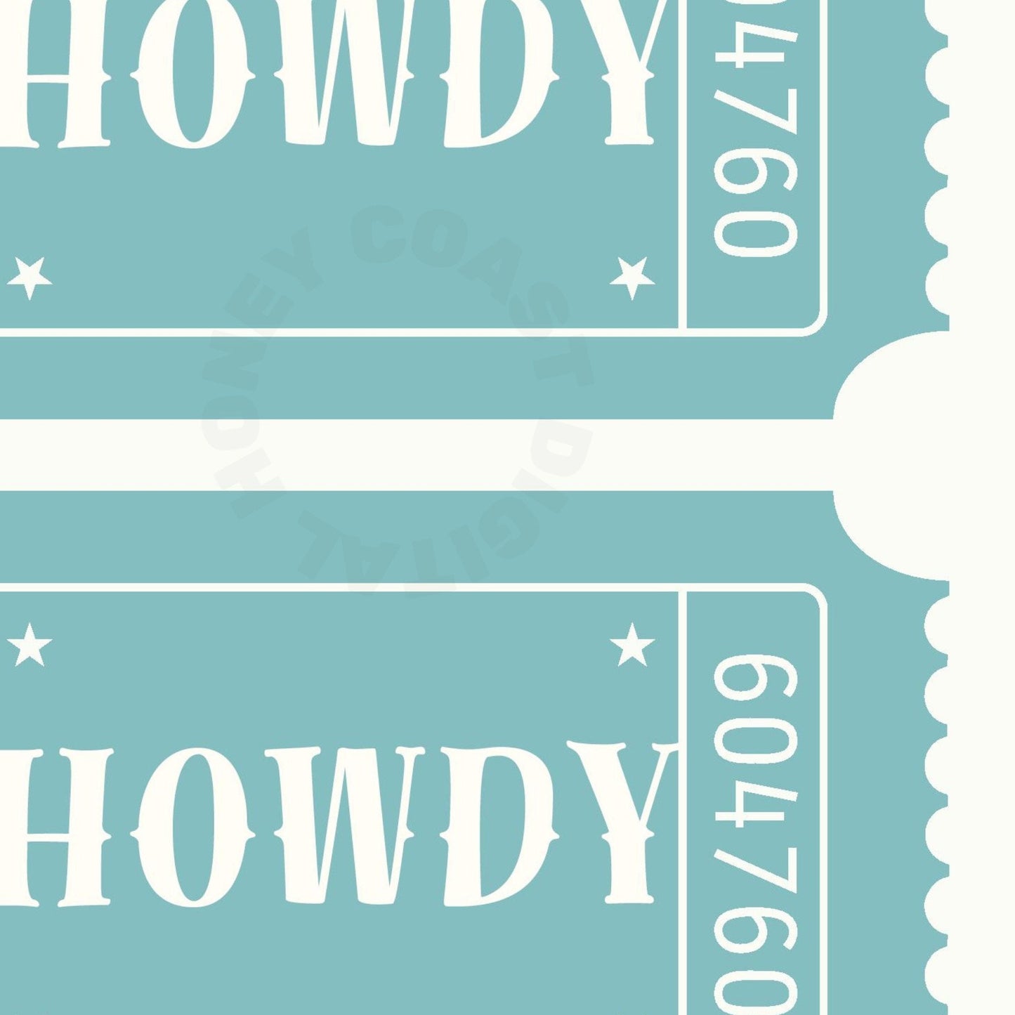 Seafoam Howdy Tickets Poster