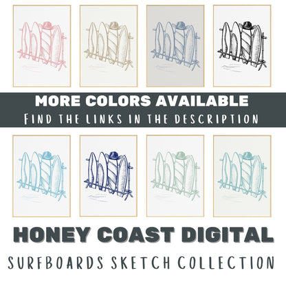 Coastal Blue Surfboards & Cowboy Hat Digital Prints