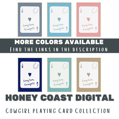 Pink Coastal Cowgirl Playing Card Digital Prints