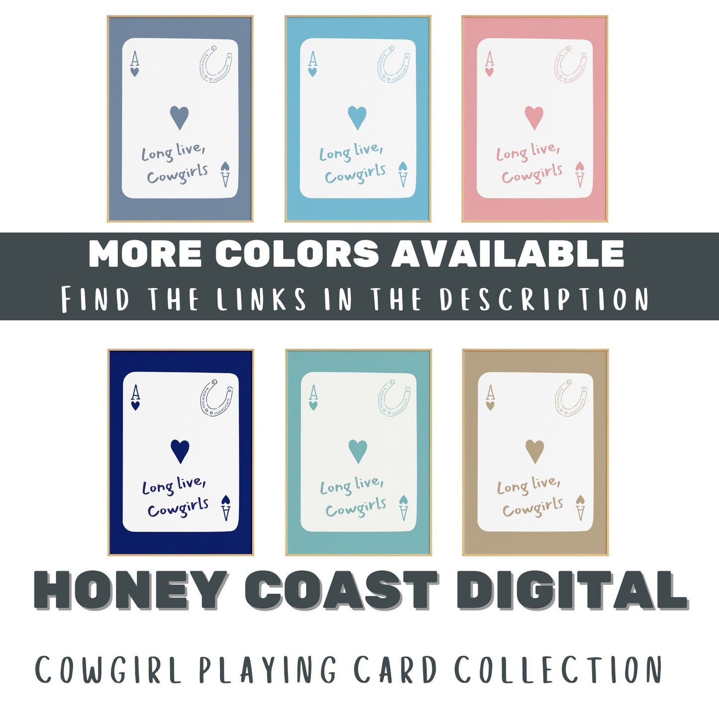 Beige Coastal Cowgirl Playing Card Digital Prints