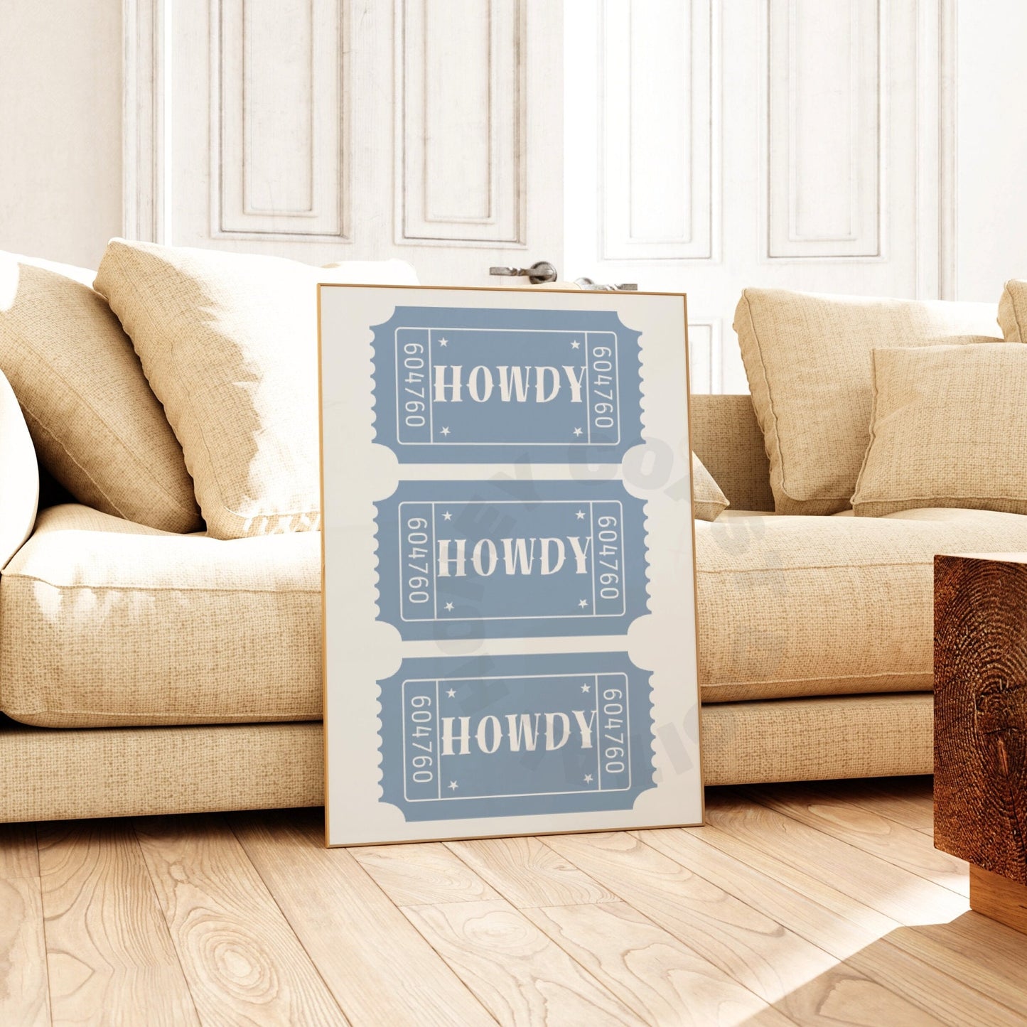 Coastal Blue Howdy Ticket Digital Prints