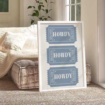 Coastal Blue Howdy Ticket Digital Prints