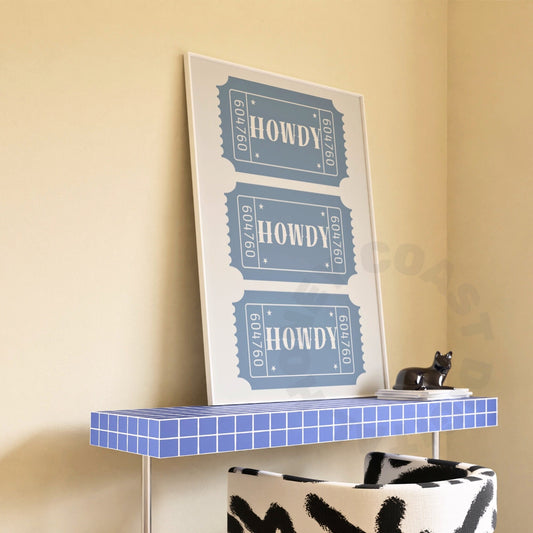 Coastal Blue Howdy Ticket Digital Prints