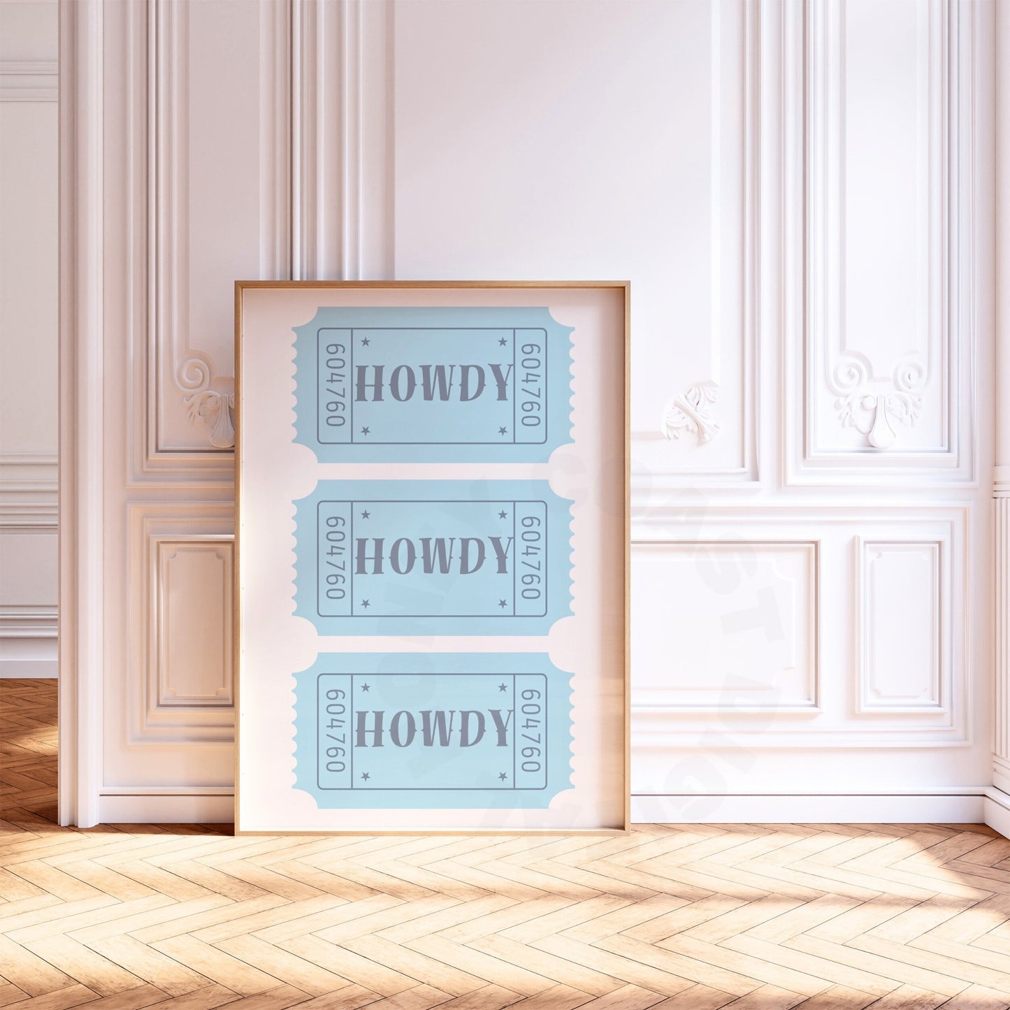 Blue Howdy Tickets Digital Prints