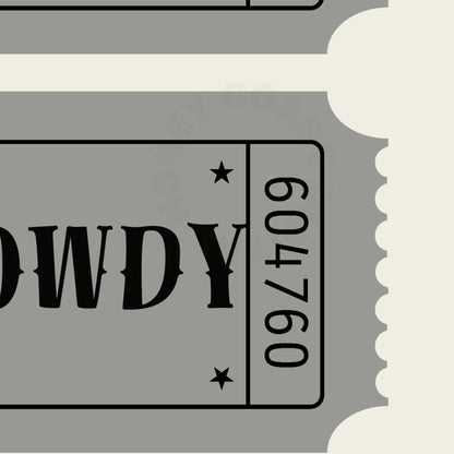 Monotone Howdy Tickets Digital Prints