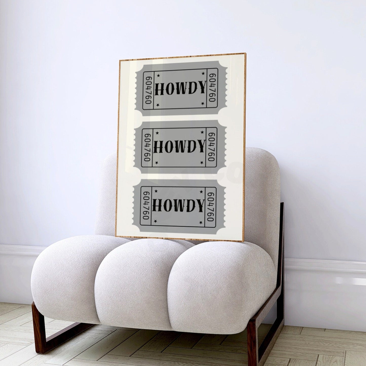 Monotone Howdy Tickets Digital Prints