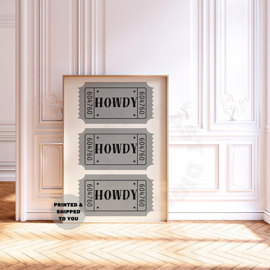 Monotone Howdy Tickets Poster