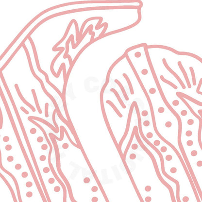 Pink Cowboy Boots Bows Digital Prints