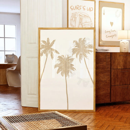 Beige Palm Trees Digital Prints
