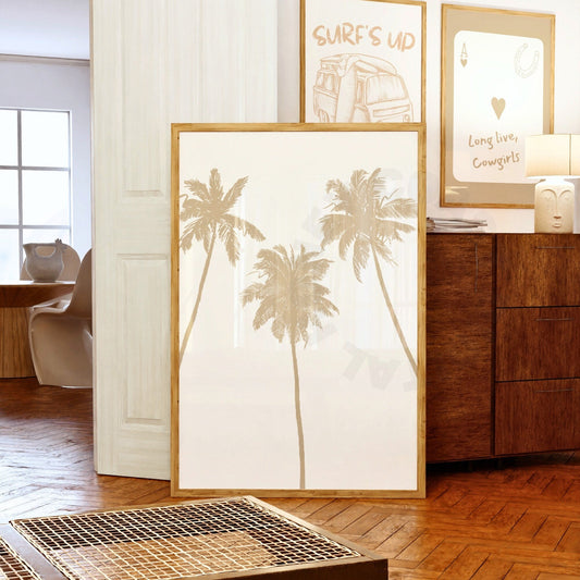 Beige Palm Trees Digital Prints