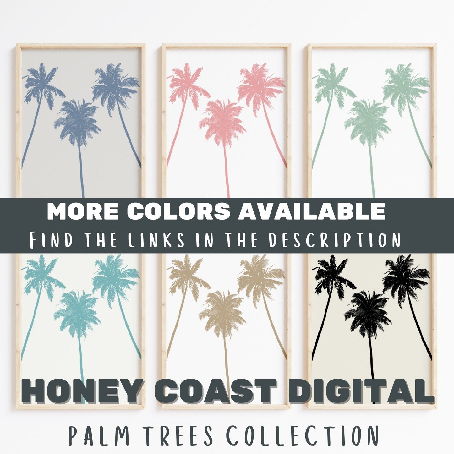 Monotone Palm Trees Digital Prints