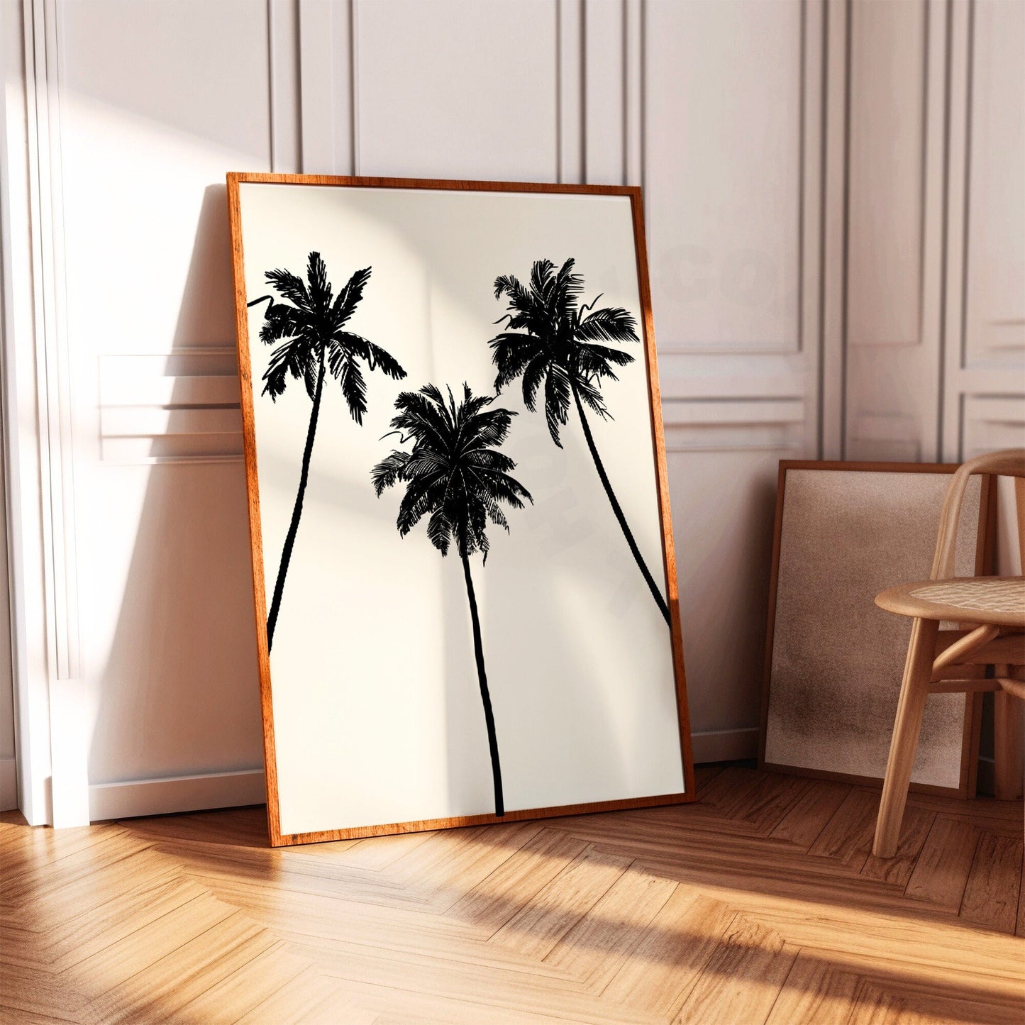 Monotone Palm Trees Digital Prints