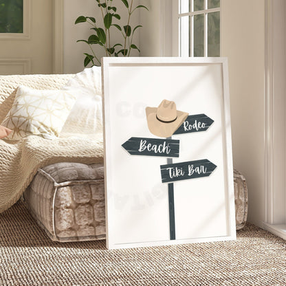 Soft Black Coastal Cowgirl Digital Prints, Set Of 6