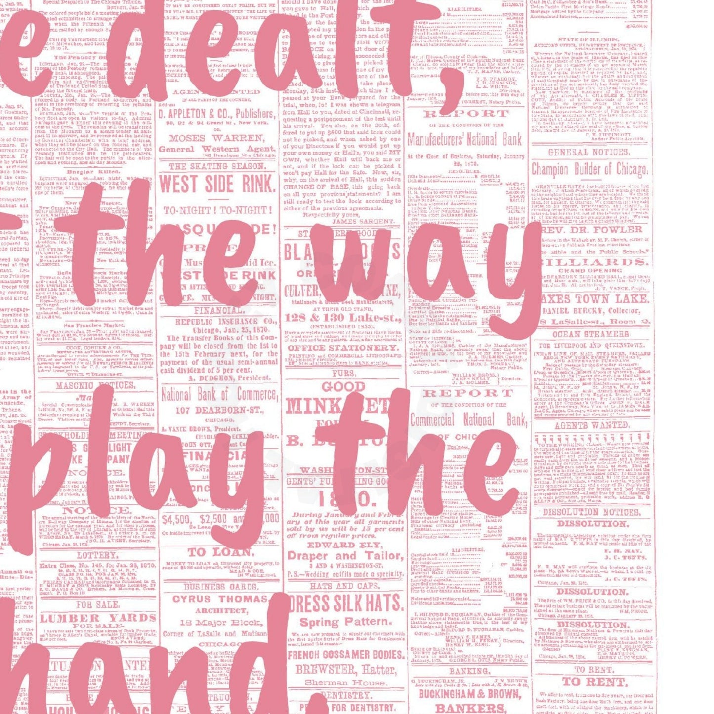 Pink Retro Newspapers Digital Prints