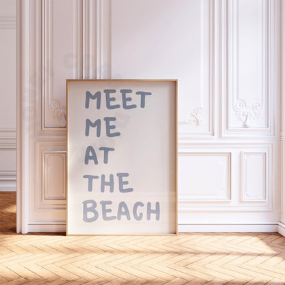 Coastal Blue Meet Me At the Beach Digital Prints