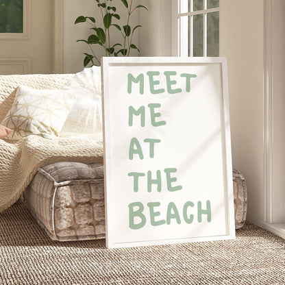 Sage Green Meet Me At the Beach Digital Prints