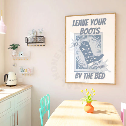 Coastal Blue Leave Your Boots By The Bed Digital Prints