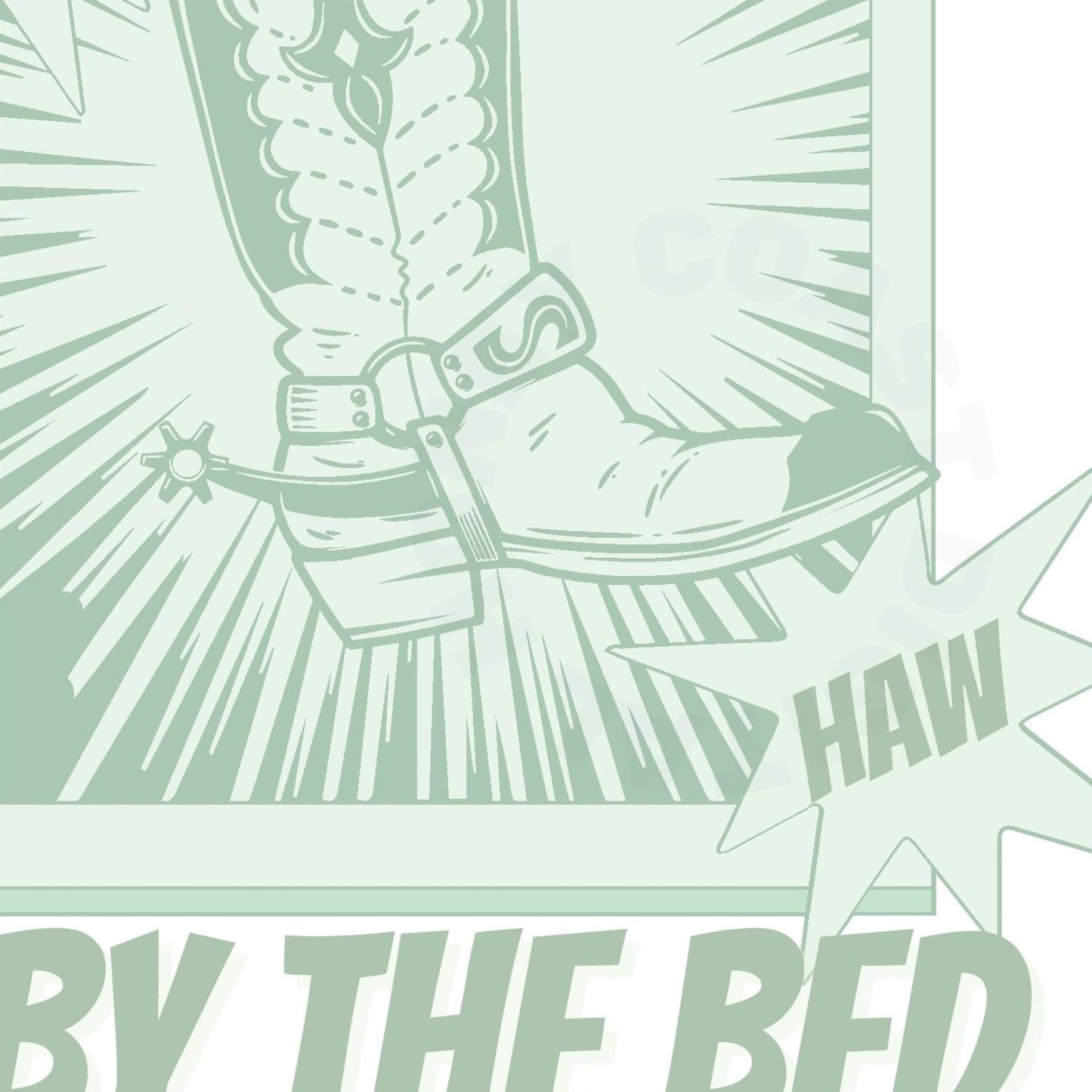 Sage Green Cowboy Boot Digital Prints