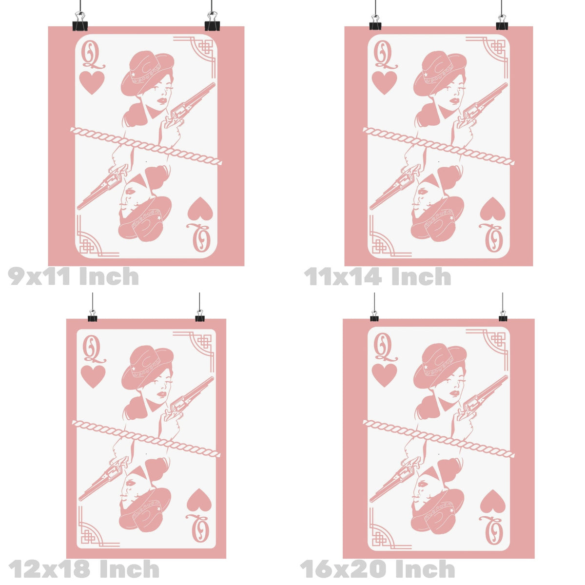 Pink Queen Of Cowgirls Playing Card Poster