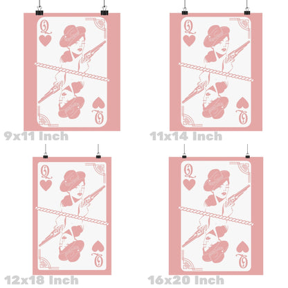Pink Queen Of Cowgirls Playing Card Poster