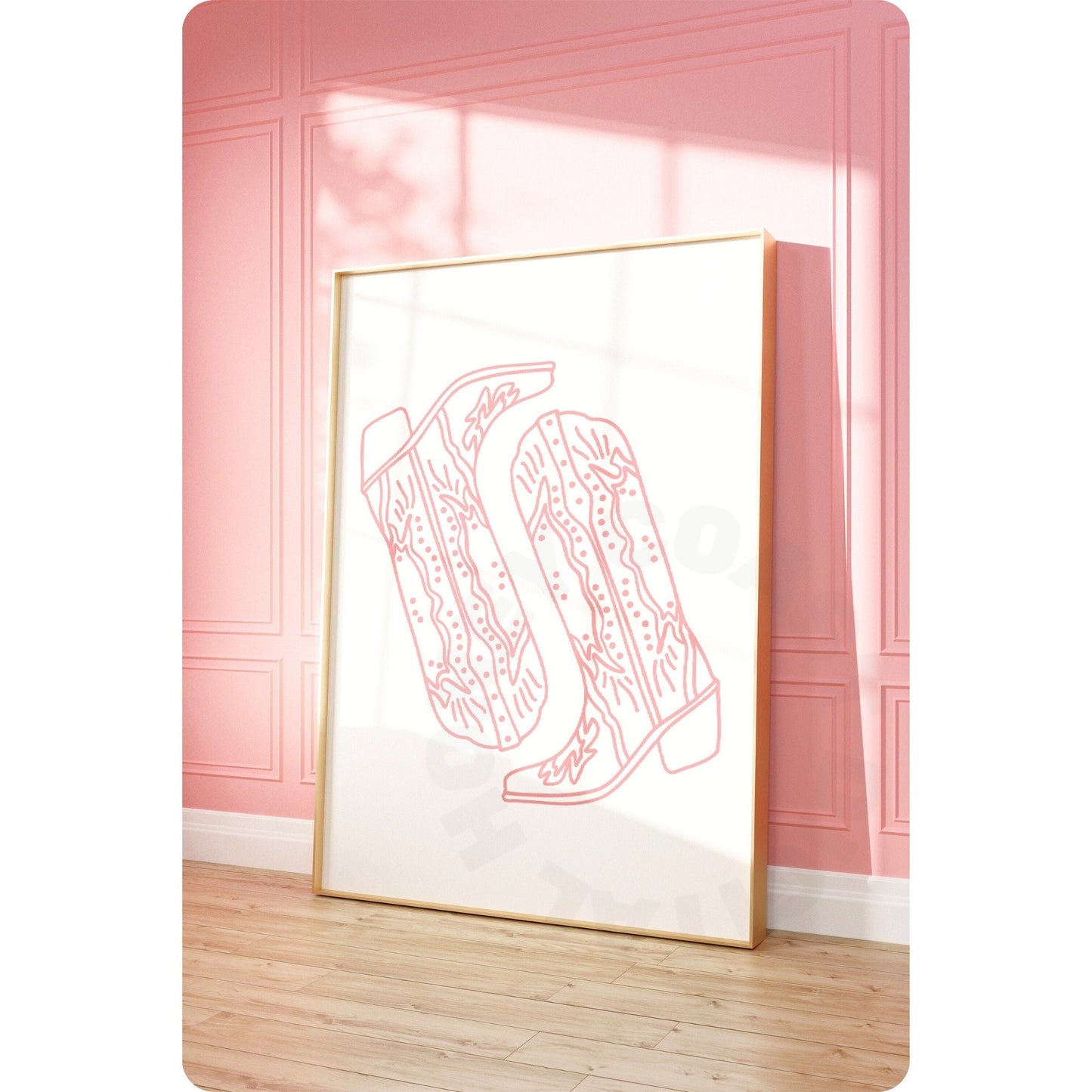 Pink Cowboy Boots Poster