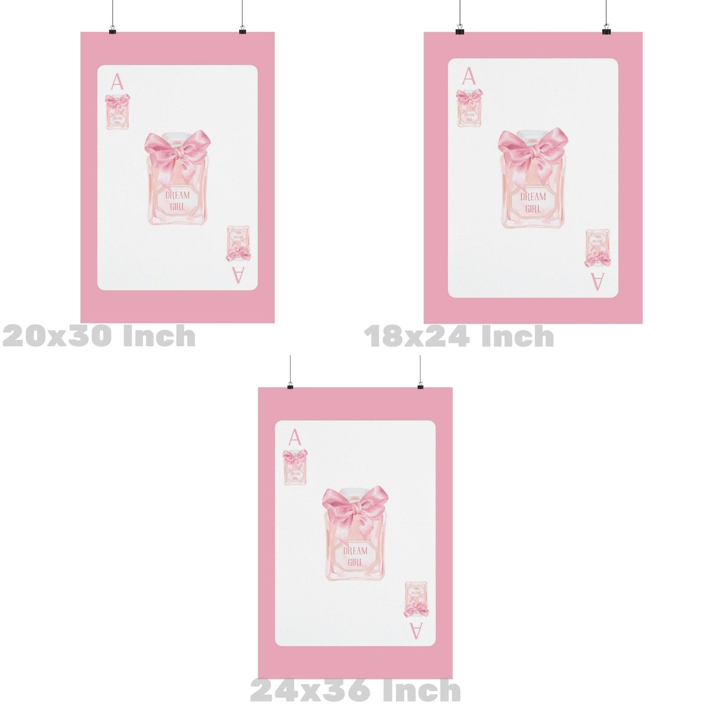 Pink Perfume Bottle Playing Card Poster