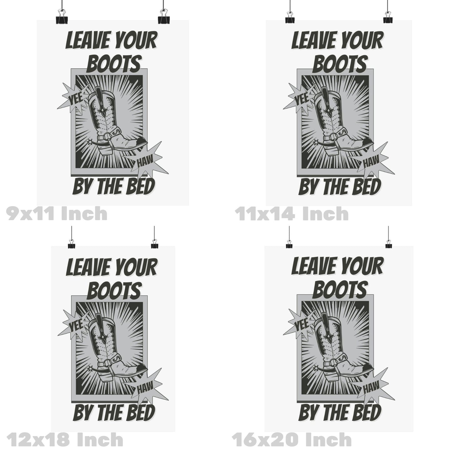 Monotone Leave Your Boots By The Bed Poster