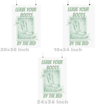 Sage Green Cowboy Boots Poster