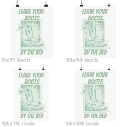 Sage Green Cowboy Boots Poster