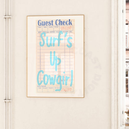 Coastal Cowgirl Guest Check Digital Prints