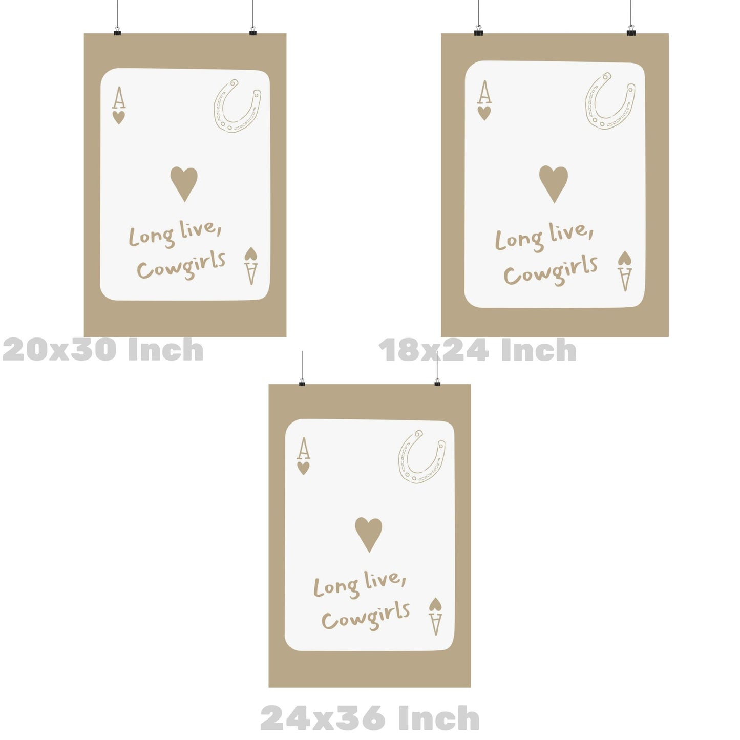 Beige Coastal Cowgirl Playing Card Poster