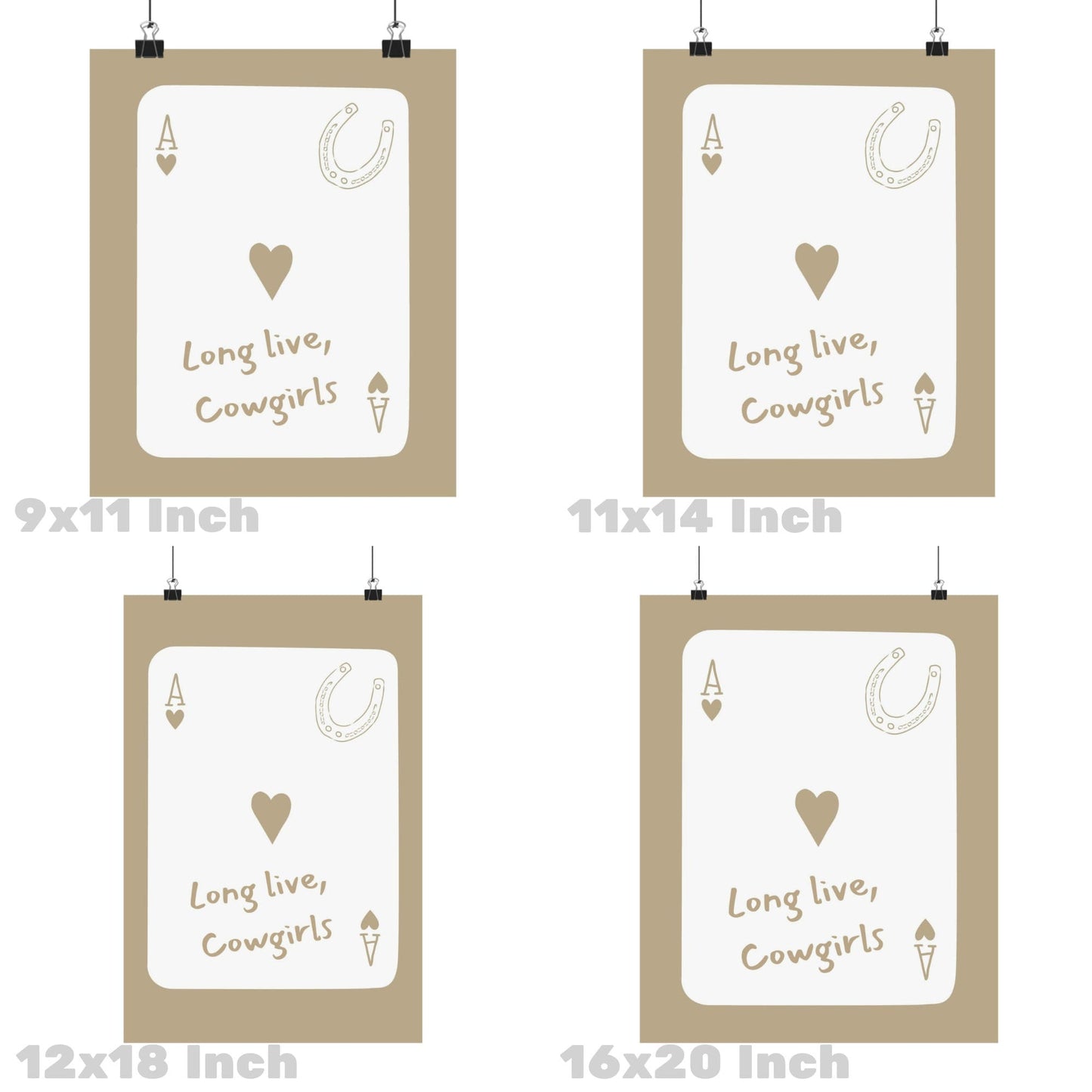 Beige Coastal Cowgirl Playing Card Poster