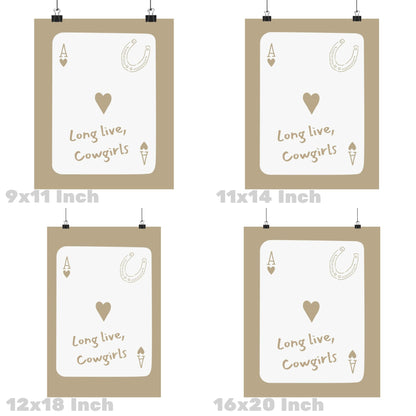 Beige Coastal Cowgirl Playing Card Poster