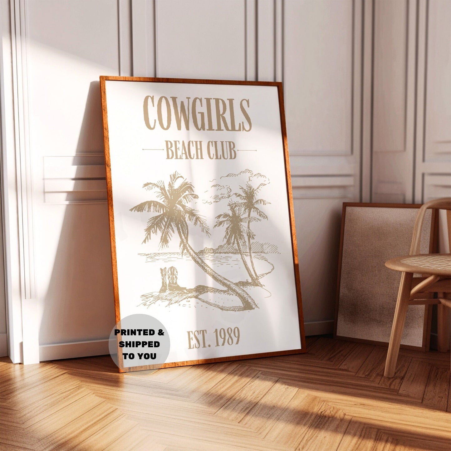 Beige Cowgirls Beach Club Poster