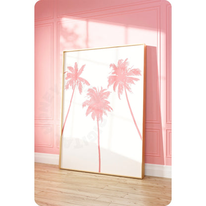 Pink Palm Trees Poster