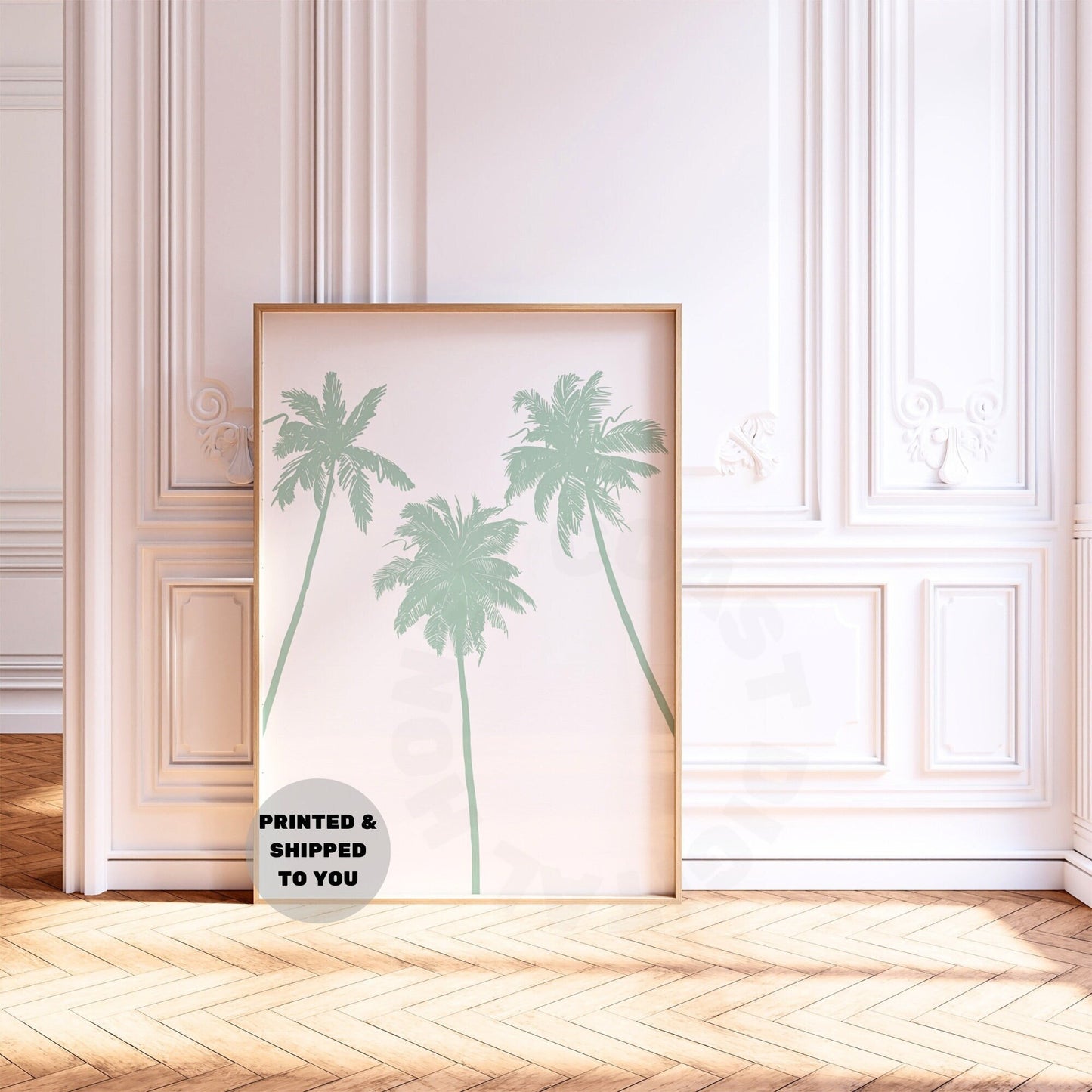 Sage Green Palm Trees Poster