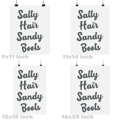 Monotone Salty Hair Sandy Boots Poster